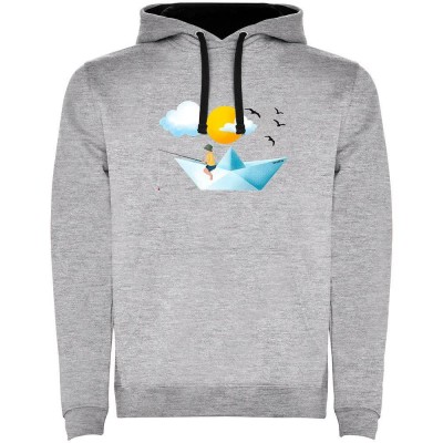 суичър,мъжки,пуловери,kruskis,paper,boat,two,colour,hoodie,heather,grey,black,(grey)