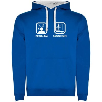 суичър,мъжки,пуловери,kruskis,problem,solution,fish,two,colour,hoodie,royal,blue,white,(blue)