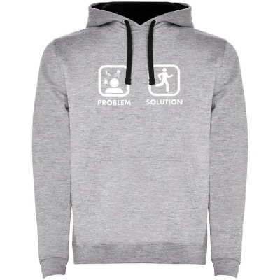 суичър,мъжки,пуловери,kruskis,problem,solution,run,two,colour,hoodie,heather,grey,black,(grey)