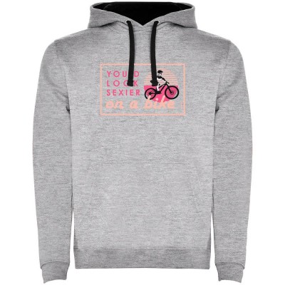 суичър,мъжки,пуловери,kruskis,sexier,on,a,bike,two,colour,hoodie,heather,grey,black,(grey)