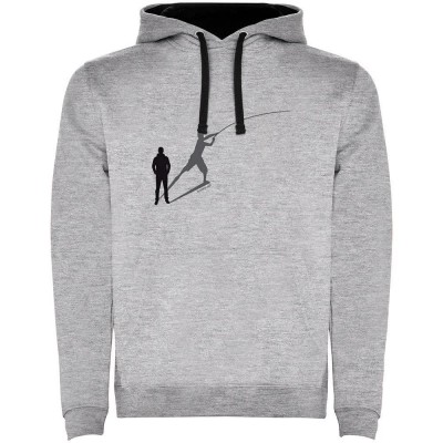 суичър,мъжки,пуловери,kruskis,shadow,fish,two,colour,hoodie,heather,grey,black,(grey)