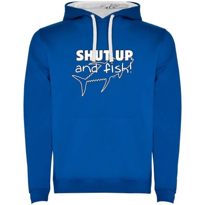 суичър,мъжки,пуловери,kruskis,shut,up,and,fish,two,colour,hoodie,royal,blue,white,(blue)