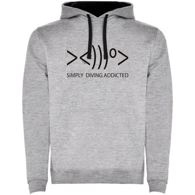 суичър,мъжки,пуловери,kruskis,simply,diving,addicted,two,colour,hoodie,heather,grey,black,(grey)