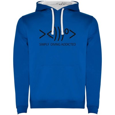суичър,мъжки,пуловери,kruskis,simply,diving,addicted,two,colour,hoodie,royal,blue,white,(blue)