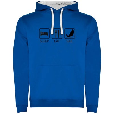 суичър,мъжки,пуловери,kruskis,sleep,eat,and,sail,two,colour,hoodie,royal,blue,white,(blue)