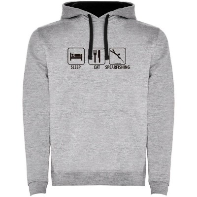 суичър,мъжки,пуловери,kruskis,sleep,eat,and,sperfishing,two,colour,hoodie,heather,grey,black,(grey)