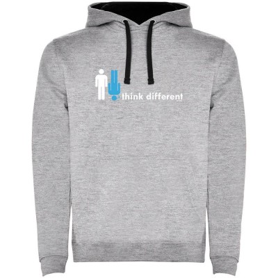 суичър,мъжки,пуловери,kruskis,think,different,two,colour,hoodie,heather,grey,black,(grey)