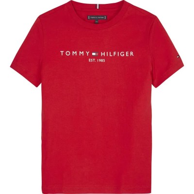 тениска,детски,тениски,tommy,hilfiger,essential,short,sleeve,t,shirt,deep,crimson,(red)