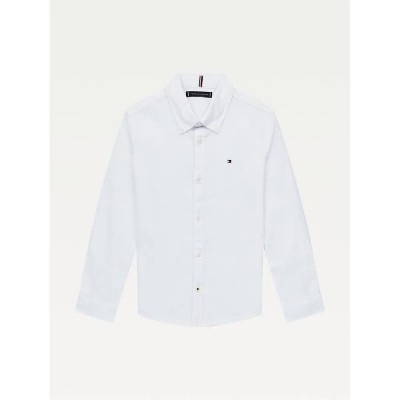 риза,с,дълъг,ръкав,детски,ризи,tommy,hilfiger,oxford,long,sleeve,shirt,white
