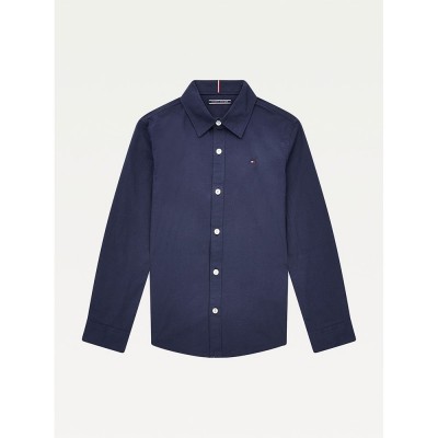 риза,с,дълъг,ръкав,детски,ризи,tommy,hilfiger,solid,long,sleeve,shirt,blue
