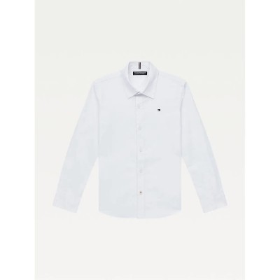 риза,с,дълъг,ръкав,детски,ризи,tommy,hilfiger,solid,long,sleeve,shirt,white,(white)