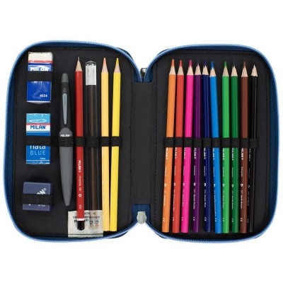канцеларски,принадлежности,milan,filled,double,decker,the,fun,series,pencil,case,multicolor,(blue)