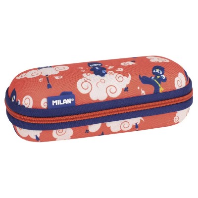 канцеларски,принадлежности,milan,semi,rigid,oval,ninjutsu,special,series,pencil,case,red,(red)