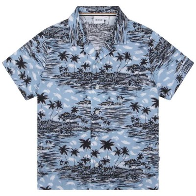 риза,с,къс,ръкав,детски,ризи,boss,j25o38,short,sleeve,shirt,blue