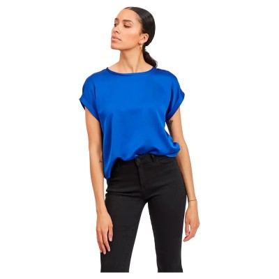 дамски,блузи,дамски,ризи,vila,ellette,short,sleeve,blouse,mazarine,blue,(blue)