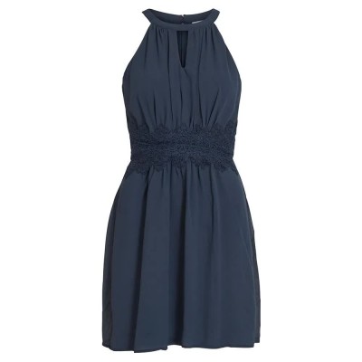 рокля,дамски,поли,и,рокли,vila,milina,halter,sleeveless,short,dress,blue,(total,eclipse,detail,elastic)
