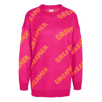 блуза,дамски,пуловери,дамски,плетени,дрехи,noisy,may,cosmic,sweater,pink,(pink,yarrow,pattern,statement,dreamer,oriole)