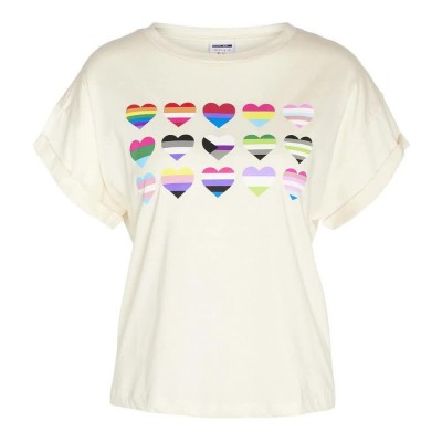 тениска,дамски,тениски,noisy,may,gaby,short,sleeve,t,shirt,beige,(pearled,ivory,print,heart)