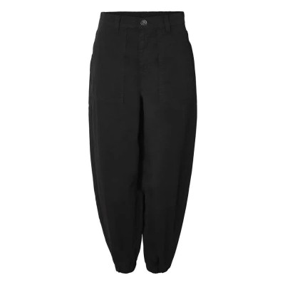 панталони,дамски,панталони,noisy,may,lou,high,waist,cargo,pants,black,(black)