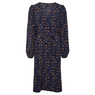рокля,дамски,поли,и,рокли,vero,moda,anne,long,sleeve,midi,dress,blue,(mazarine,blue,aop,leo)