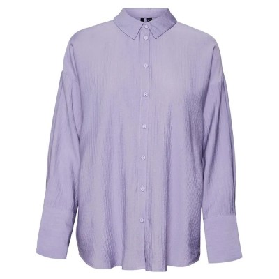 риза,с,дълъг,ръкав,дамски,блузи,дамски,ризи,vero,moda,magda,long,sleeve,shirt,blue,iris,(purple)