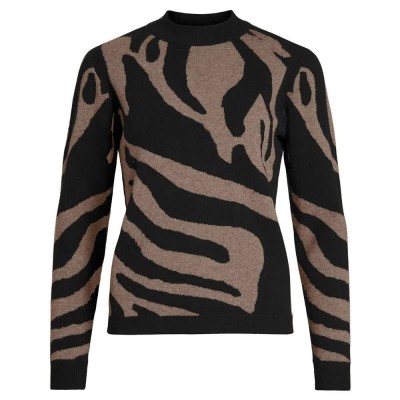 блуза,дамски,пуловери,дамски,плетени,дрехи,object,ray,aop,sweater,brown