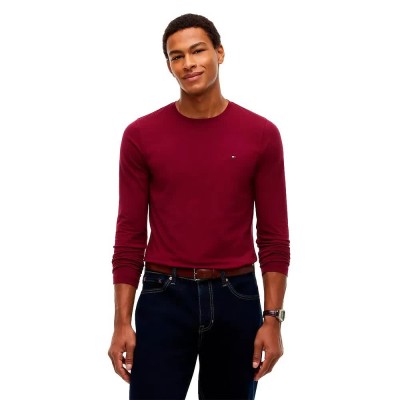 тениска,мъжки,тениски,дамски,тениски,tommy,hilfiger,mw0mw10804,long,sleeve,t,shirt,red,(deep,rouge)