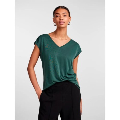 тениска,дамски,тениски,pieces,kamala,short,sleeve,v,neck,t,shirt,green,(trekking,green)