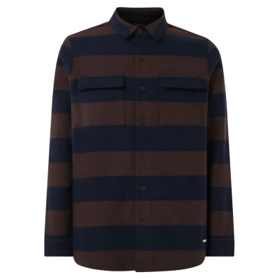 риза,с,дълъг,ръкав,дамски,ризи,мъжки,ризи,oakley,bear,cozy,flannel,long,sleeve,shirt,brown,blue,(blue,brown,stripes)