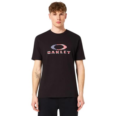 тениска,мъжки,тениски,oakley,o,bark,2.0,short,sleeve,t,shirt,black,american,flag,(black)