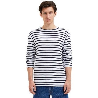 тениска,мъжки,тениски,selected,briac,long,sleeve,t,shirt,bright,white,stripes,navy,blazer,(blue)