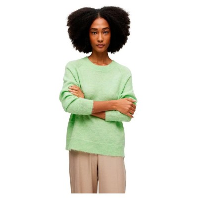 блуза,дамски,пуловери,дамски,плетени,дрехи,selected,lulu,sweater,pistachio,green,detail,melange,(beige)