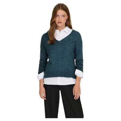 блуза,дамски,пуловери,дамски,плетени,дрехи,jdy,elanora,sweater,green,(atlantic,deep,detail,melange)
