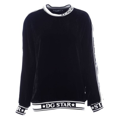 блуза,дамски,блузи,dolce,&,gabbana,velvet,sweatshirt,black