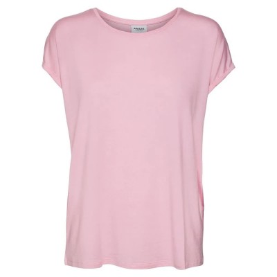 тениска,дамски,тениски,vero,moda,ava,plain,short,sleeve,t,shirt,bonbon,(pink)