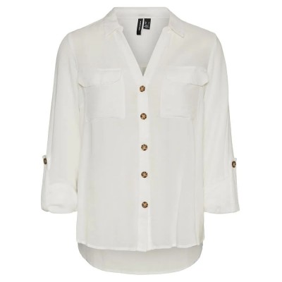 риза,с,дълъг,ръкав,дамски,блузи,дамски,ризи,vero,moda,bumpy,new,tall,long,sleeve,shirt,snow,white,(white)