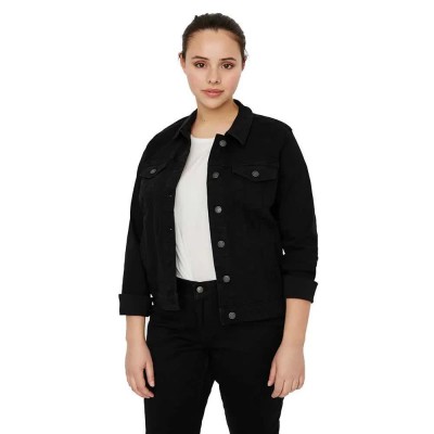 яке,дамски,якета,и,палта,vero,moda,curve,runa,slim,denim,jacket,black,(black)
