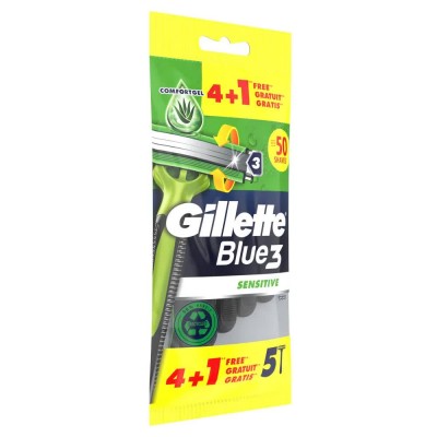 хигиена,аксесоари,gillette,blue,3,sensitive,shaver,5,units,green,(multicolor)