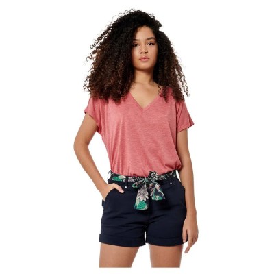 тениска,дамски,тениски,kaporal,jim,short,sleeve,v,neck,t,shirt,pink,(red)