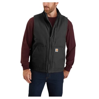 потник,мъжки,жилетки,carhartt,washed,duck,lined,mock,neck,vest,brown,(black)