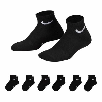 чорапи,мъжки,чорапи,дамски,чорапи,nike,un0018,quarter,short,socks,6,pairs,black,(black)