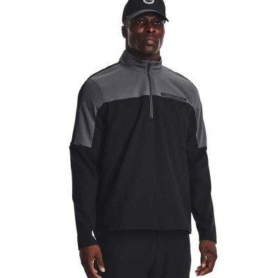 блуза,мъжки,пуловери,under,armour,golf,storm,windstrike,half,zip,sweatshirt,black,(black,pitch,gray,black)