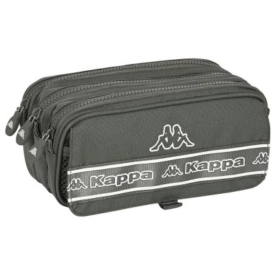 канцеларски,принадлежности,safta,kappa,basics,gris,big,triple,pencil,case,grey,(multicolor)