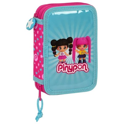 канцеларски,принадлежности,safta,pinypon,double,filled,28,pieces,pencil,case,blue,(multicolor)