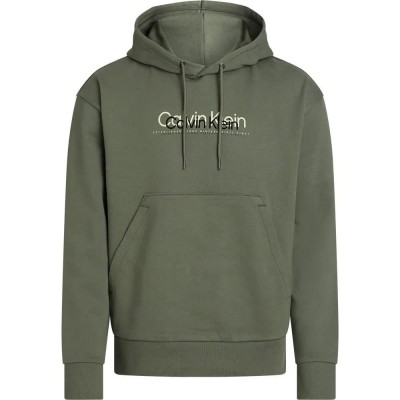 суичър,мъжки,пуловери,calvin,klein,double,flock,logo,hoodie,thyme,(green)