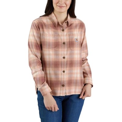 риза,с,дълъг,ръкав,дамски,блузи,дамски,ризи,carhartt,rugged,flex,loose,fit,long,sleeve,shirt,stucco,(brown)