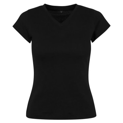 тениска,дамски,тениски,build,your,brand,basic,by062,short,sleeve,v,neck,t,shirt,black