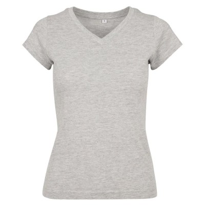 тениска,дамски,тениски,build,your,brand,basic,by062,short,sleeve,v,neck,t,shirt,heather,grey,(grey)