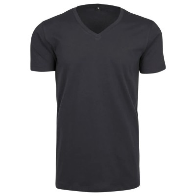 тениска,мъжки,тениски,build,your,brand,light,by006,short,sleeve,v,neck,t,shirt,navy,(grey)