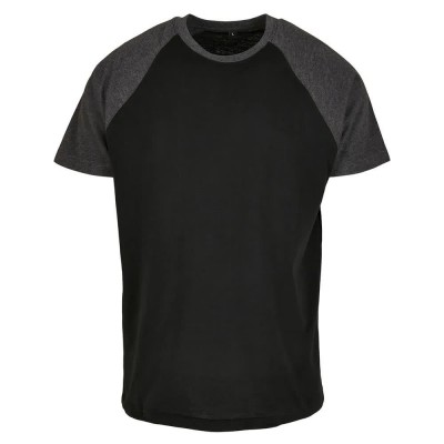 тениска,мъжки,тениски,build,your,brand,raglan,contrast,short,sleeve,t,shirt,black,charcoal,(black)